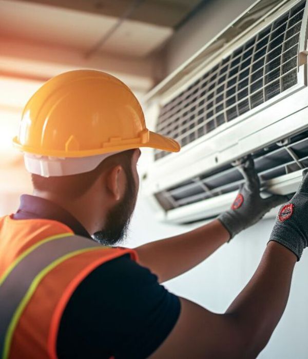 AC Technician at Work